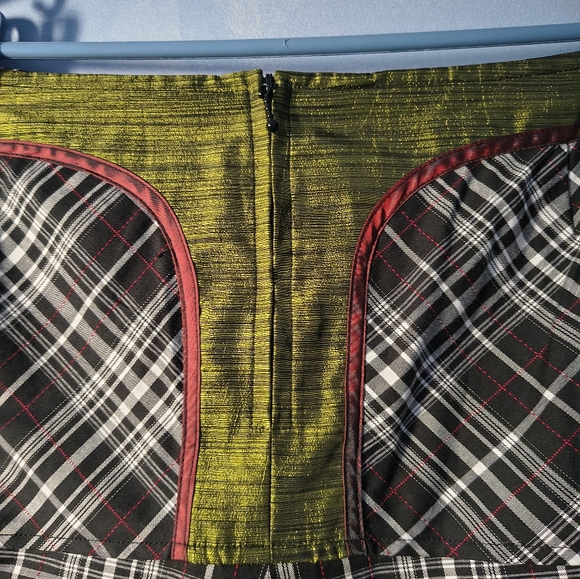 Annie Thompson Plaid Big Pocket Skirt XL - Picture 3 of 4